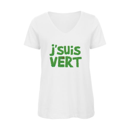 J'suis vert    T-shirt femme bio col V