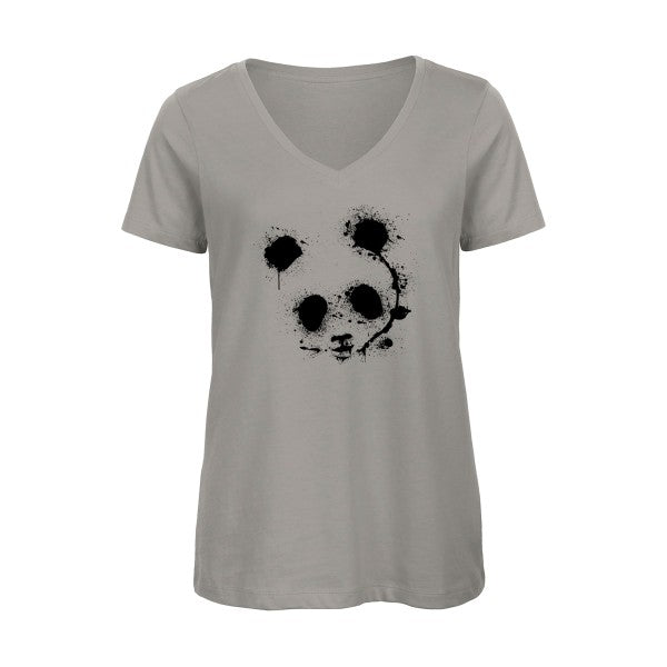 panda    T-shirt femme bio col V