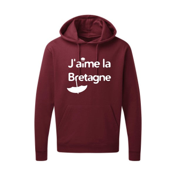 J'aime la Bretagne Blanc Sweat capuche homme 