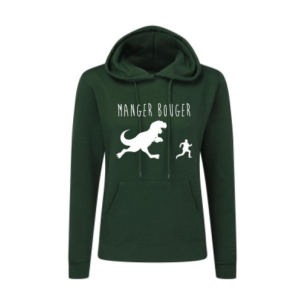 MANGER BOUGER Blanc  - Sweatshirt Sweat capuche femme