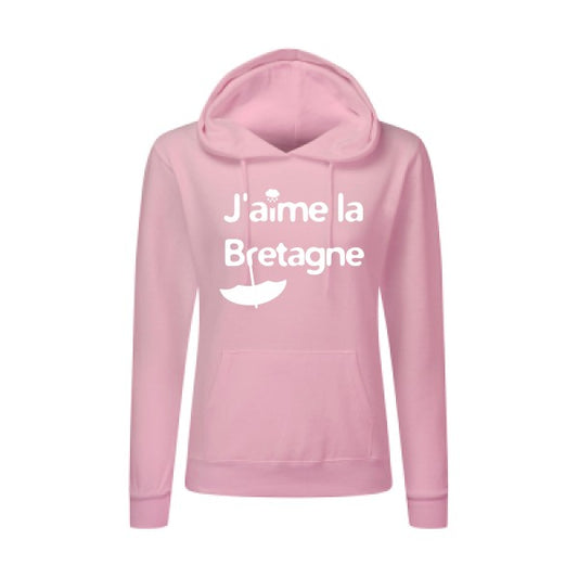 J'aime la Bretagne Blanc  - Sweatshirt Sweat capuche femme