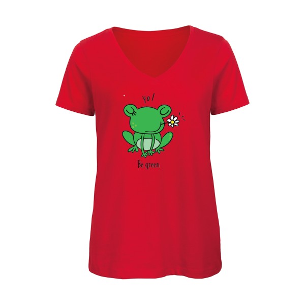 Be Green     T-shirt femme bio col V