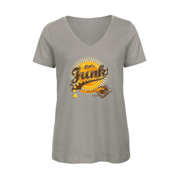 Let's funk !    T-shirt femme bio col V