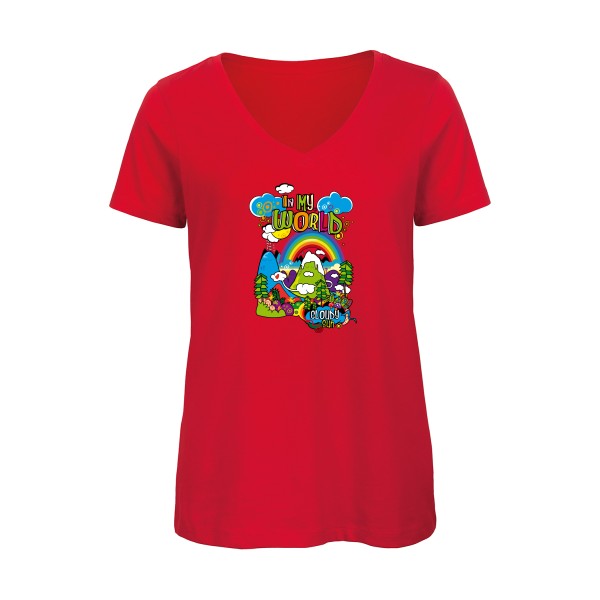 In my world    T-shirt femme bio col V