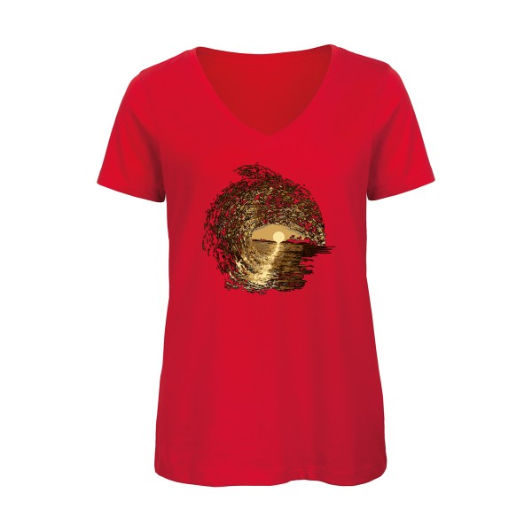 tube    T-shirt femme bio col V