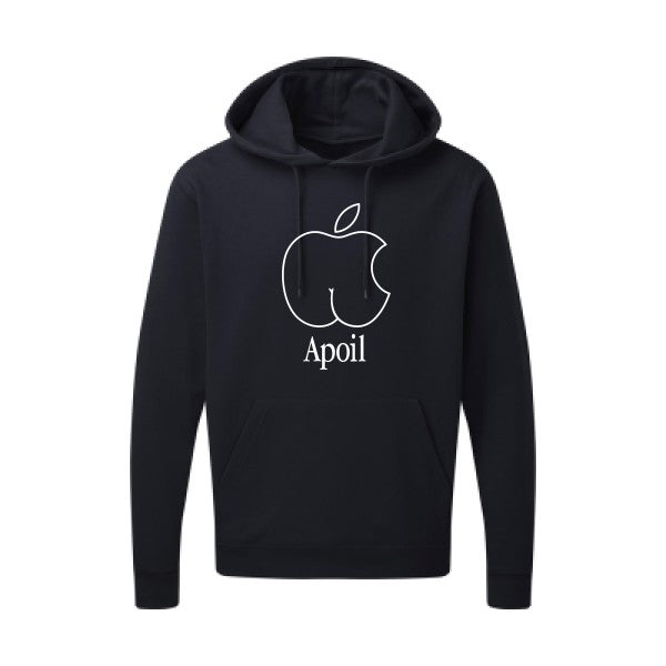 Apoil Blanc Sweat capuche homme 