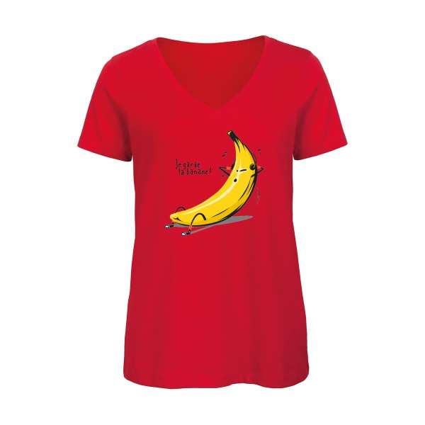 Je garde la banane !    T-shirt femme bio col V