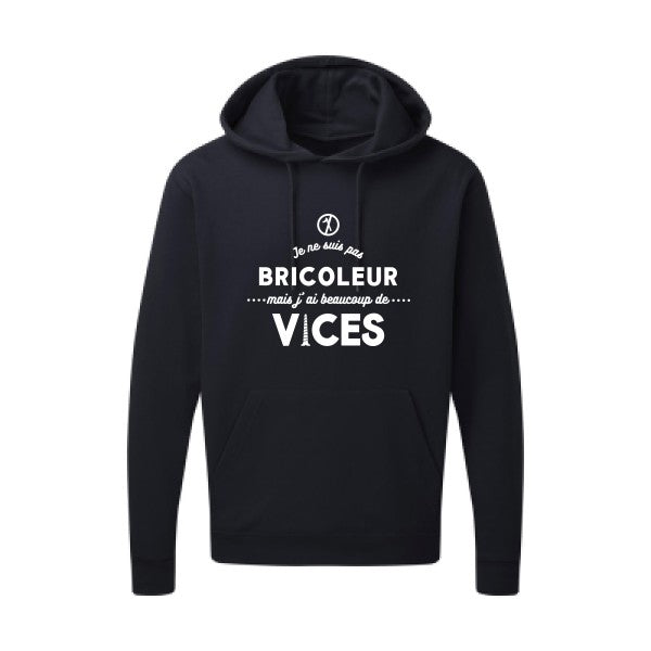 JE NE SUIS PAS BRICOLEUR Blanc Sweat capuche homme 