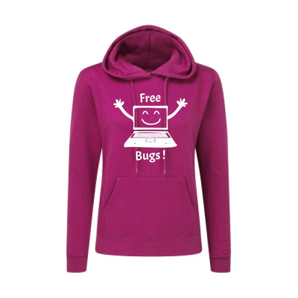 FREE BUGS ! Blanc  - Sweatshirt Sweat capuche femme