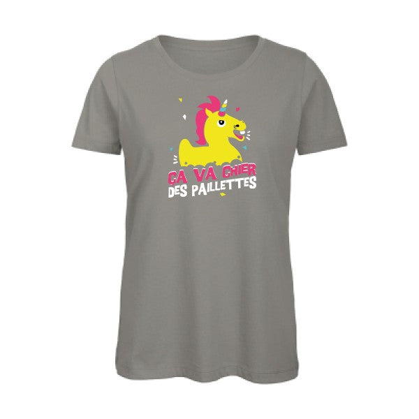 ça va chier des paillettes   T-shirt femme bio