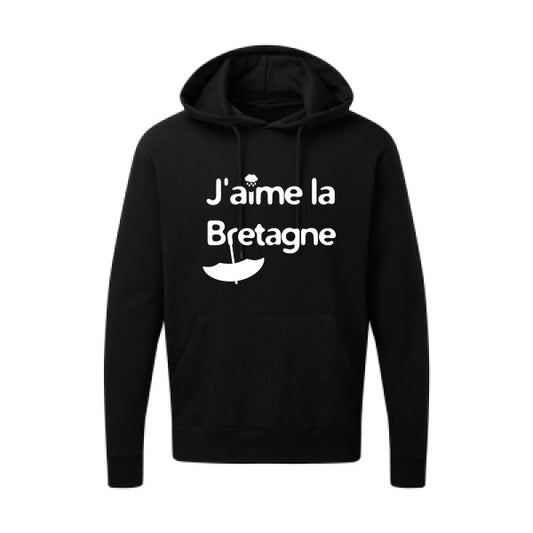 J'aime la Bretagne Blanc Sweat capuche homme 