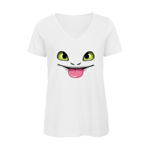 Dragon tongue    T-shirt femme bio col V