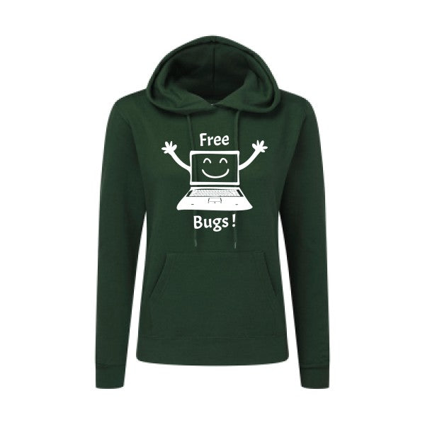 FREE BUGS ! Blanc  - Sweatshirt Sweat capuche femme