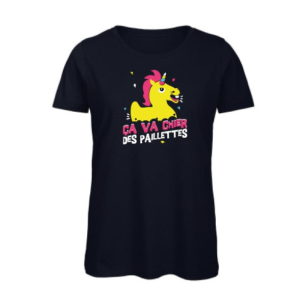 ça va chier des paillettes   T-shirt femme bio