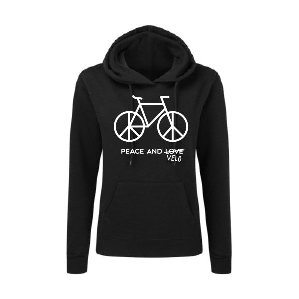 Peace and vélo Blanc  - Sweatshirt Sweat capuche femme