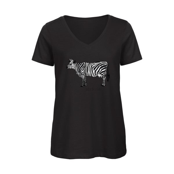 drole de zebre    T-shirt femme bio col V