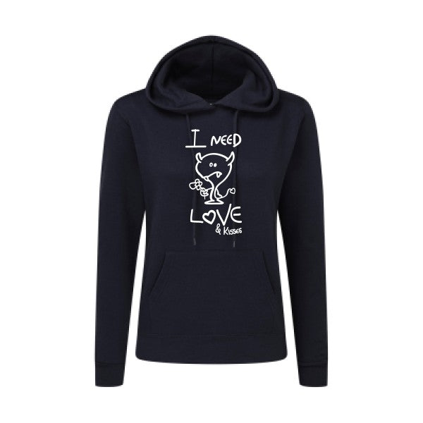 LOVER Blanc  - Sweatshirt Sweat capuche femme