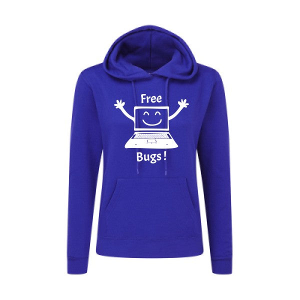 FREE BUGS ! Blanc  - Sweatshirt Sweat capuche femme