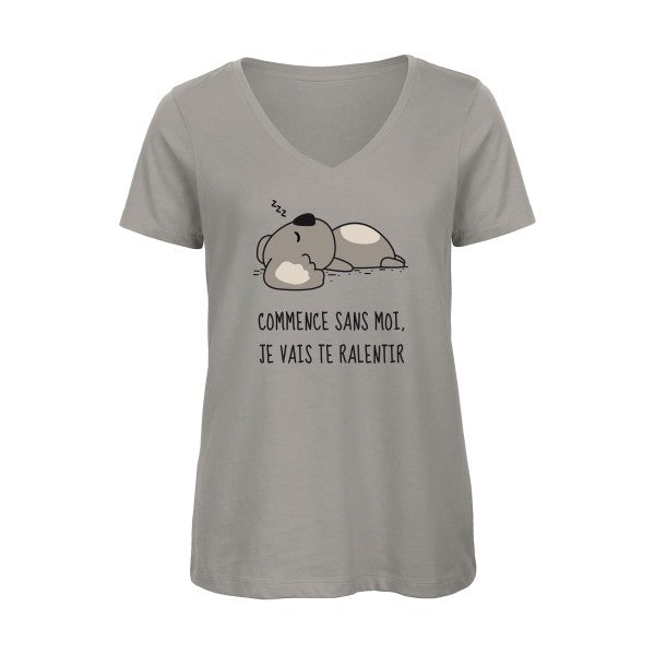 Dormir    T-shirt femme bio col V