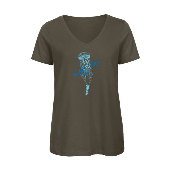 Under the sky    T-shirt femme bio col V