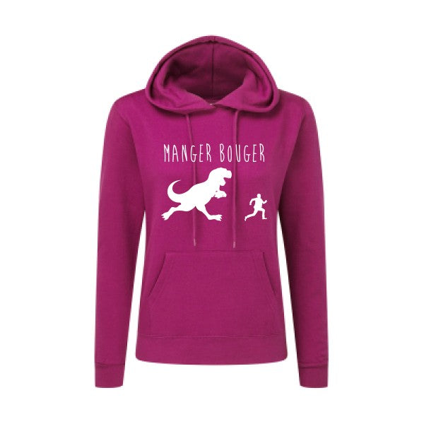 MANGER BOUGER Blanc  - Sweatshirt Sweat capuche femme