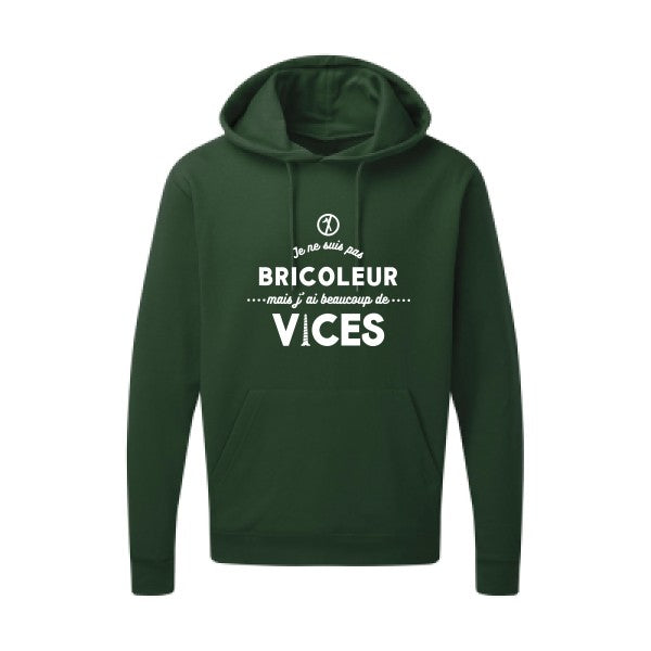 JE NE SUIS PAS BRICOLEUR Blanc Sweat capuche homme 