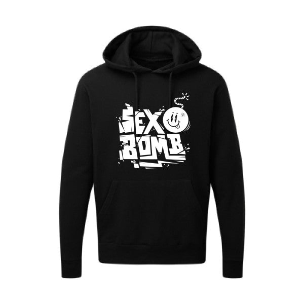 Sex bomb Blanc Sweat capuche homme 