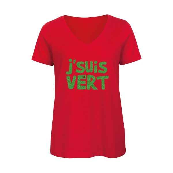 J'suis vert    T-shirt femme bio col V