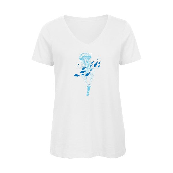 Under the sky    T-shirt femme bio col V