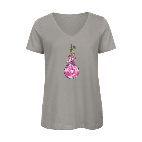 new color    T-shirt femme bio col V