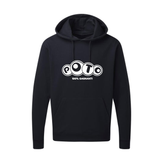 Poto Blanc Sweat capuche homme 