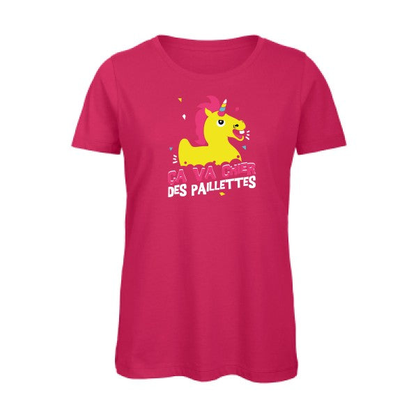 ça va chier des paillettes   T-shirt femme bio