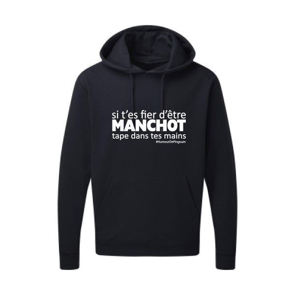 Manchot Blanc Sweat capuche homme 