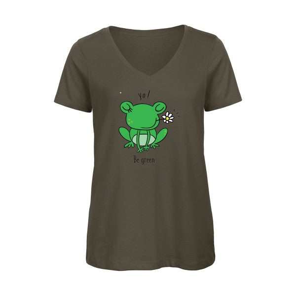 Be Green     T-shirt femme bio col V