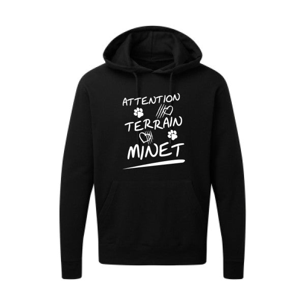 Attention Terrain Minet Blanc Sweat capuche homme 