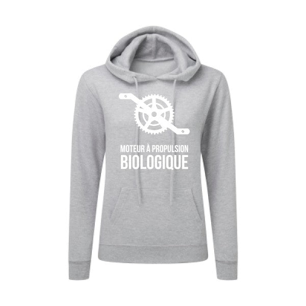 Cyclisme & écologie Blanc  - Sweatshirt Sweat capuche femme