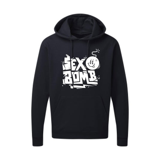 Sex bomb Blanc Sweat capuche homme 