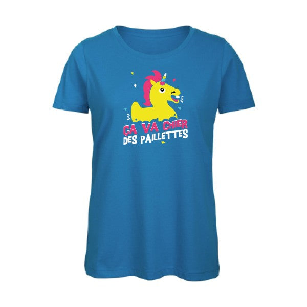 ça va chier des paillettes   T-shirt femme bio