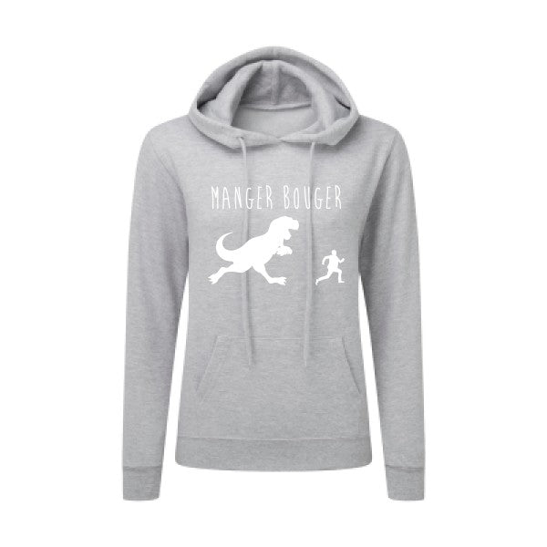 MANGER BOUGER Blanc  - Sweatshirt Sweat capuche femme