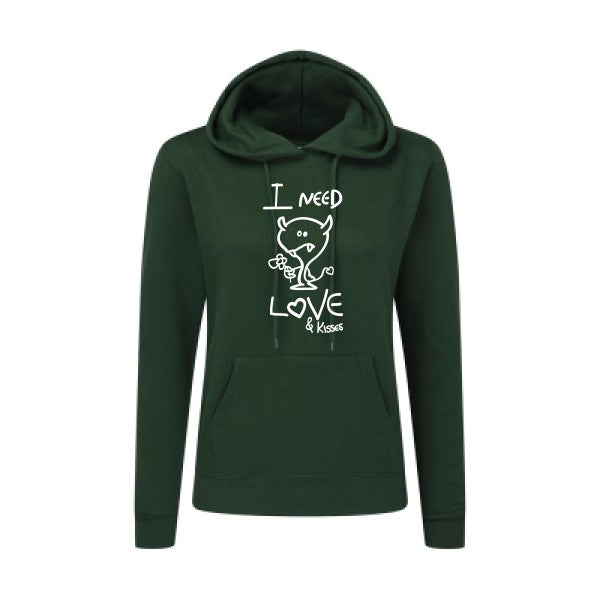 LOVER Blanc  - Sweatshirt Sweat capuche femme