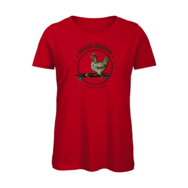 Chicken Longboard   T-shirt femme bio