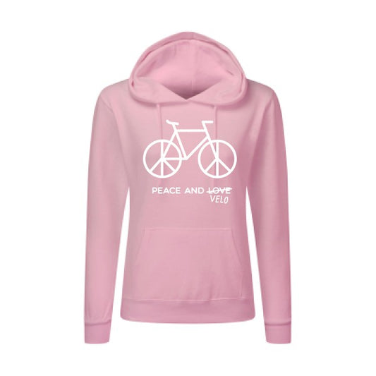 Peace and vélo Blanc  - Sweatshirt Sweat capuche femme