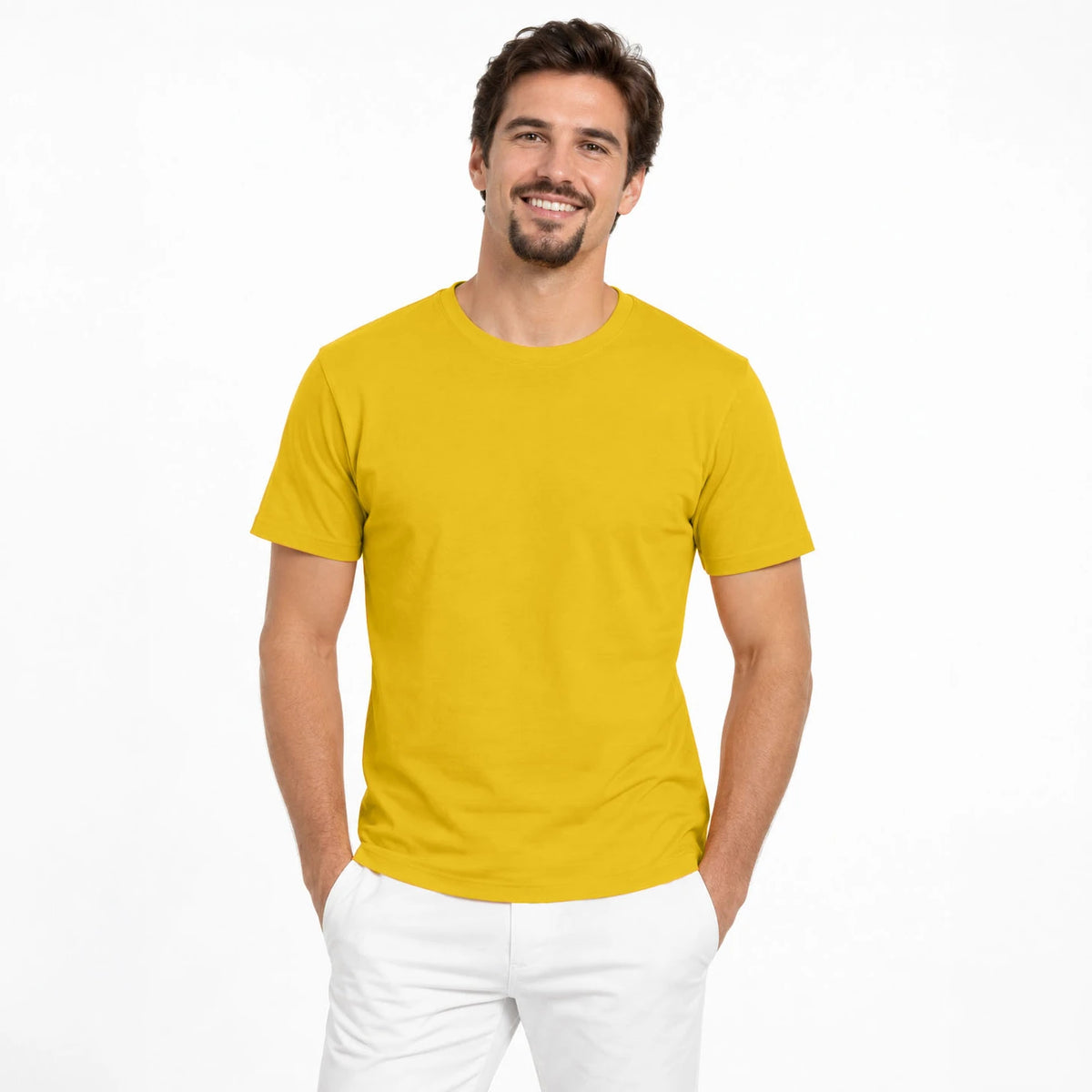 Bio-Herren-T-Shirt mit Rundhalsausschnitt – einfarbig
