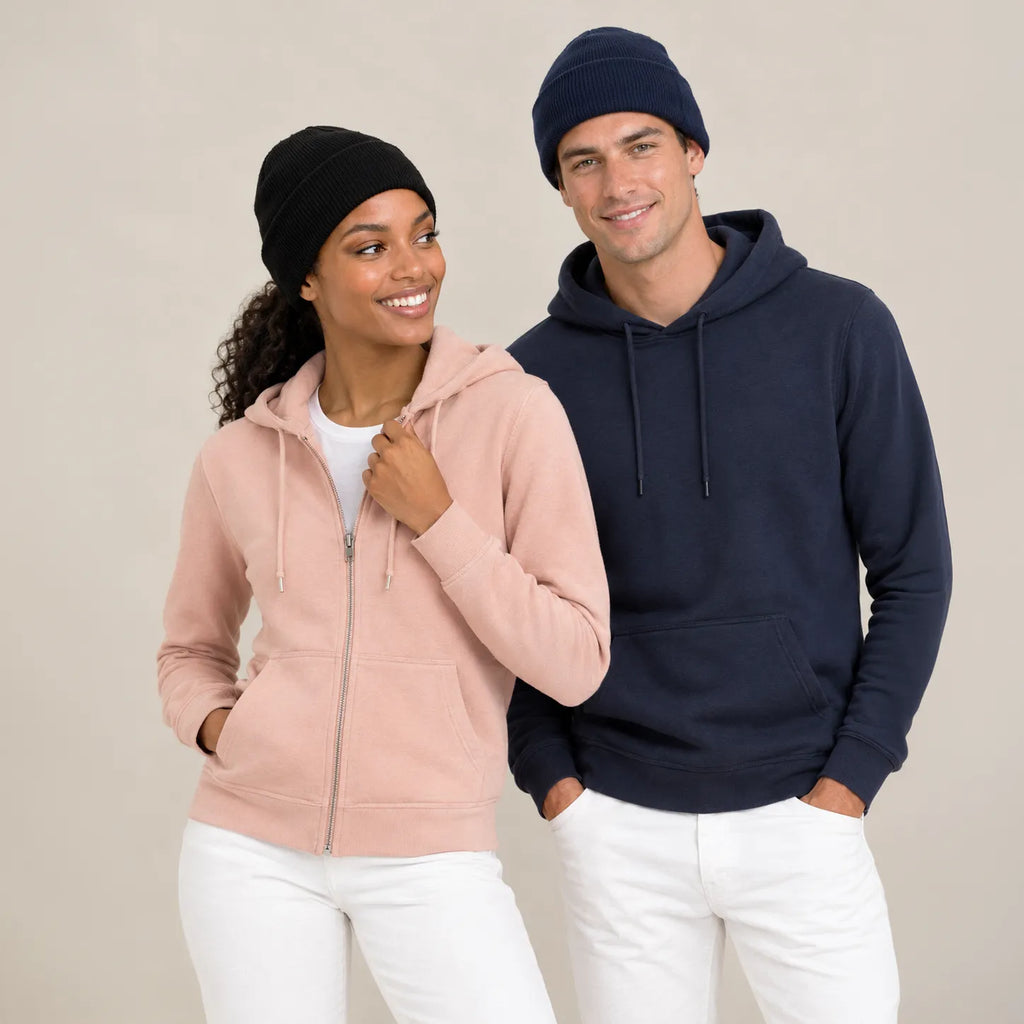 Bonnet à revers doux en acrylique – Maille doublée