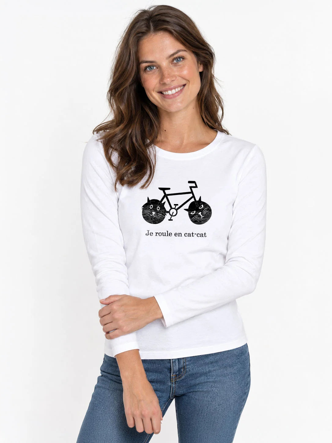 T-shirt LSL femme cat-cat bike