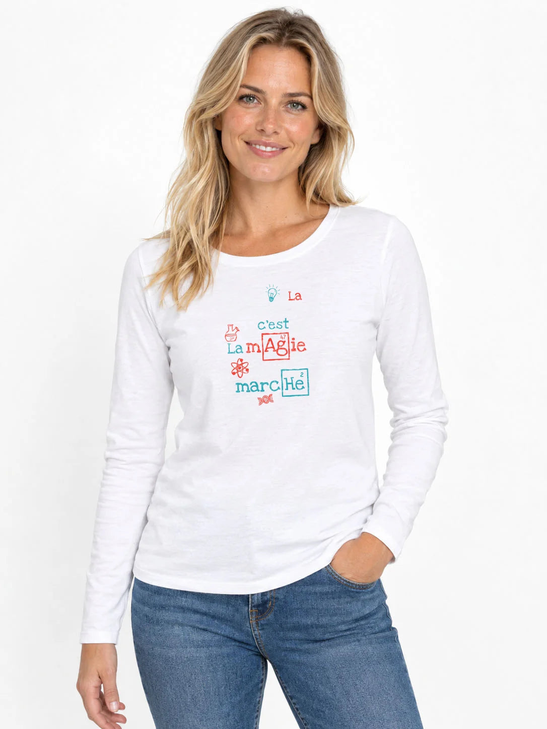 T-shirt LSL femme humour et Science