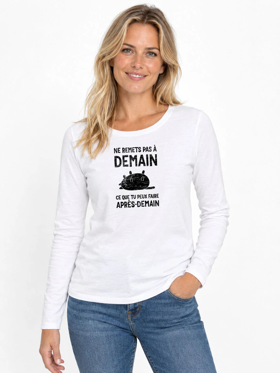 T-shirt LSL femme Ne remets pas à demain