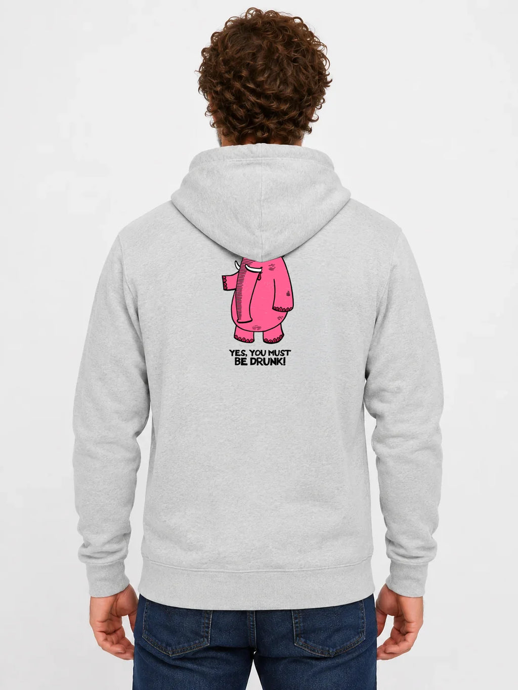 sweat à capuche homme original Pink elephant