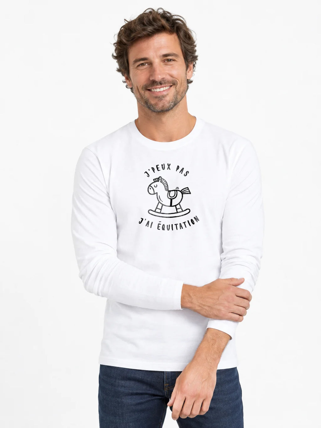 T-shirt original manches longues homme - J'peux pas j'ai équitation