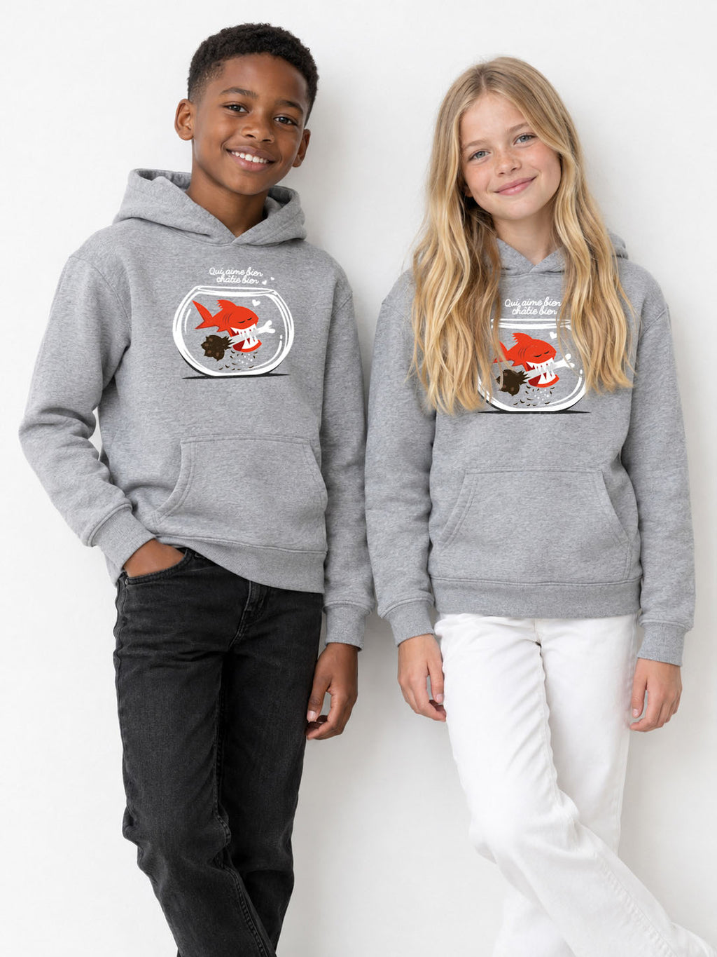sweat capuche enfant Qui aime bien châtie bien..